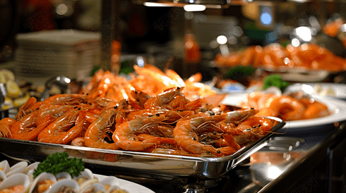 自助餐海鲜大虾摄影7
