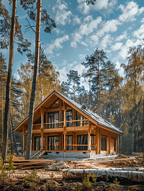 在森林里建造一座木屋