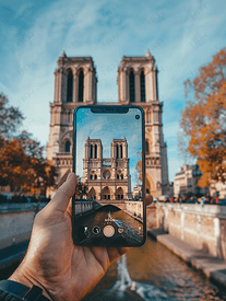 拍摄巴黎圣母院