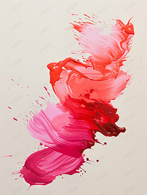 用红色斑点和粉红色丙烯酸图像绘画