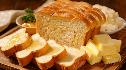 美味的黄油面包片摄影4