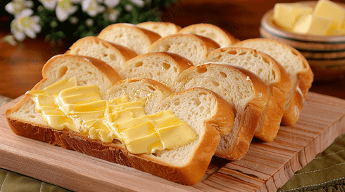 美味的黄油面包片摄影2