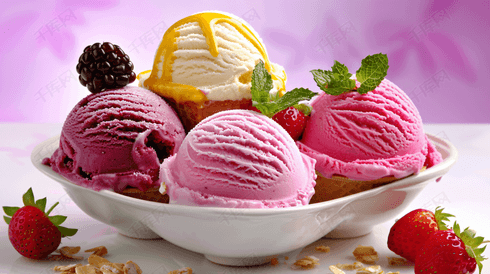 彩色奶油冰淇淋球3