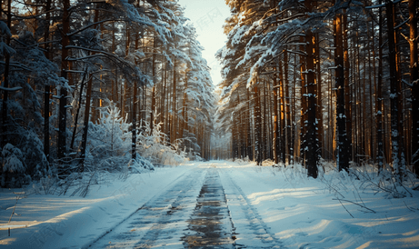 雪滑森林道路