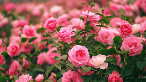 夏天玫瑰花自然风景摄影摄影照片
