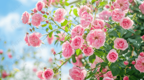 夏天玫瑰花自然风景摄影摄影配图