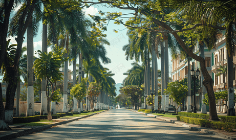 古巴哈瓦那宽阔的普拉多大道