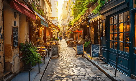 查看法国巴黎一条典型的街道