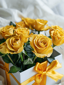 完美礼物新鲜黄玫瑰