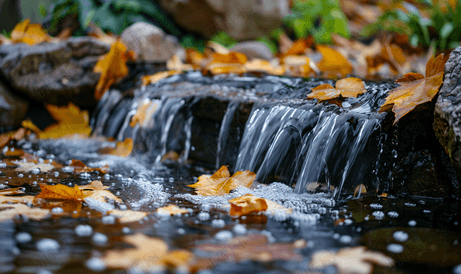 以花园瀑布的美丽落水为主题的摄影
