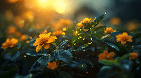 日落下的小黄花摄影7
