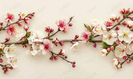 开花的分支樱桃明亮的五颜六色的春天的花朵