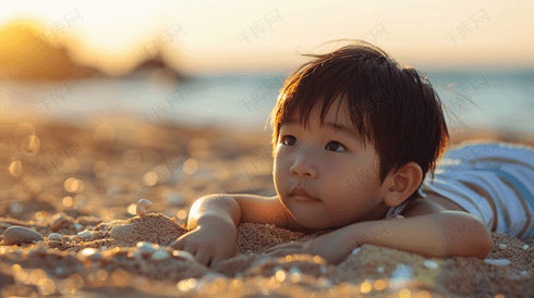 海边玩耍的儿童摄影24