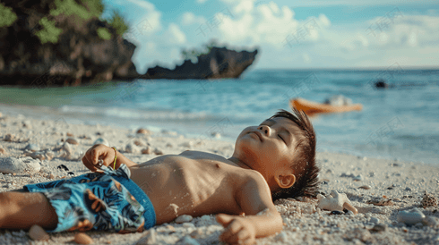 海边玩耍的儿童摄影28