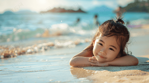 沙滩玩耍的儿童摄影22