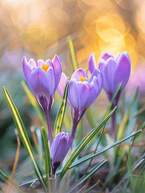 晨光中的紫色花朵