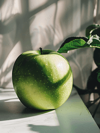 厨房水果健康天然青苹果的特写