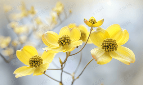 黄色山茱萸花
