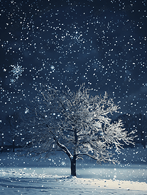 星光冬夜的魔法树复古效果