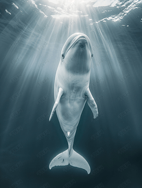 水下白鲸的观赏真是太棒了