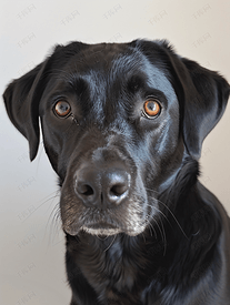 可爱的黑色拉布拉多犬脸上有一双漂亮的眼睛