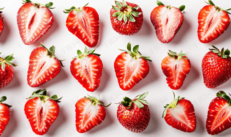 草莓质地切成两半
