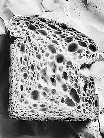 白面包的灰色纹理特写背景粗糙斑驳的纹理表面切片白面包或天然有机食品三明治与孔色调黑白色顶视图耀斑