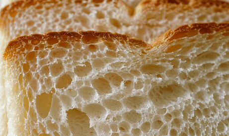 白面包背景纹理的无色抽象特写外壳
