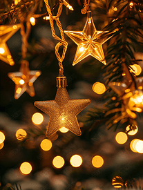 圣诞散景背景纹理抽象光闪闪发光的星星散景闪闪发光的复古灯