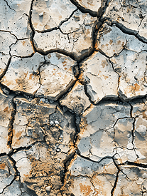破裂的干燥土壤表面纹理的顶视图以拯救地球的概念