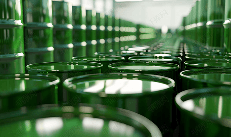 油桶绿色或化学桶垂直堆积工业道路线符号