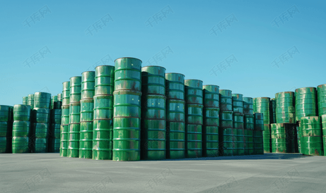 油桶绿色或化学桶垂直堆积工业道路线符号