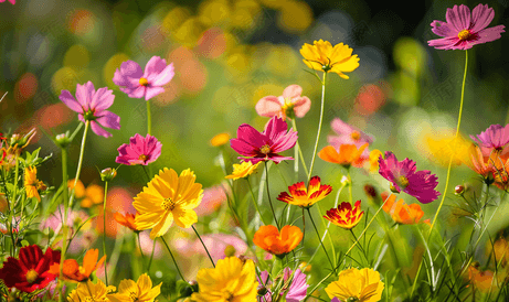 美丽的野花选择性聚焦高品质照片