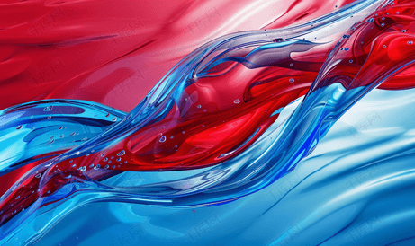 红色和蓝色的抽象背景具有壮观的节奏和插入
