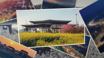 温馨多图图文相册照片墙片头片尾实拍视频素材
