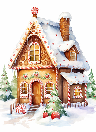 圣诞小木屋和姜饼人