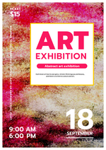 艺术展览宣传传单红色艺术展海报