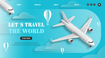 热气球世界旅行飞机模板banner