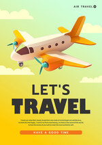世界旅行飞机模板美丽飞机旅行海报 向量