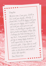 红色爱心情人节告白信