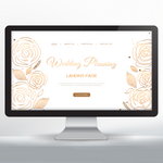 淡雅金色玫瑰花朵婚庆策划网页设计