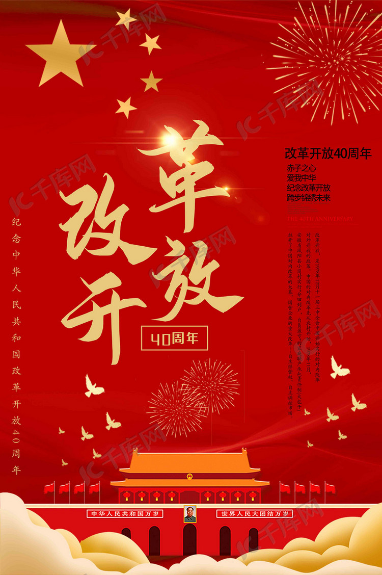 庆祝改革开放40周年海报