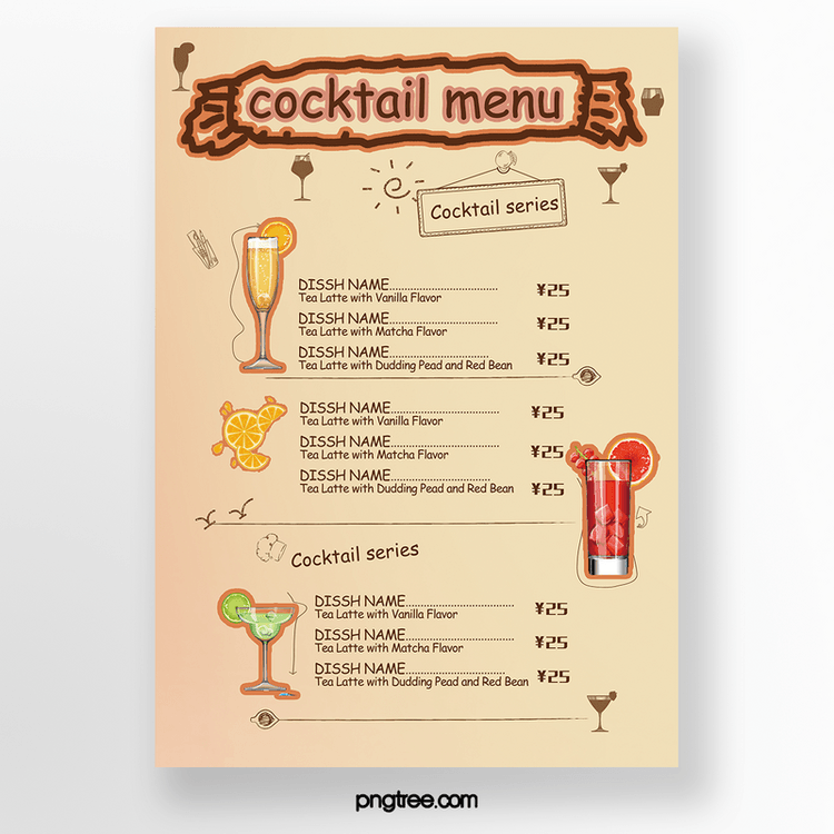 鸡尾酒单设计