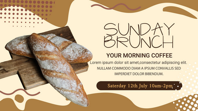 黄色简约涂鸦早午餐宣传海报模板下载-千库网