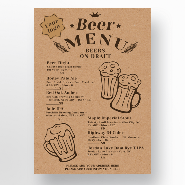 小麦啤酒酒单设计