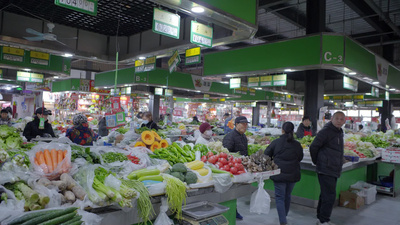 实拍视频素材菜市场农贸市场人民生活商场买菜实拍视频素材