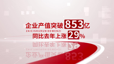 数据高清视频素材红色大气企业数据汇报标题文字视频素材