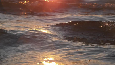 大海实拍视频素材波光粼粼夕阳下的大海实拍素材