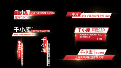 党政人物纪录片字幕条花字人名条展示视频素材