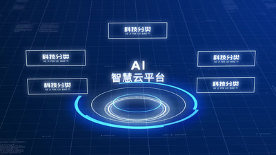高清视频素材蓝色科技数据文字分类展示AE模板视频模板